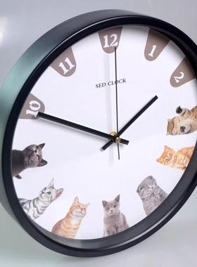 1寸数静FIU音2钟表客厅包邮时尚挂钟创意字艺术壁钟金卧室简约大