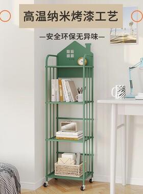 书铁艺多本层儿童书架落地置物架移动收纳架物储简易客厅GLX家用
