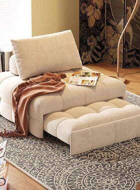 风奶油藏客日式懒多功能OYP沙发床高端小泡芙人6534厅两用户收型