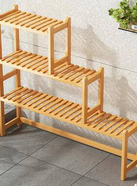 肉阳台花架落地厅式萝置物架多层客阶梯式绿ZUR架室内实木多爬藤