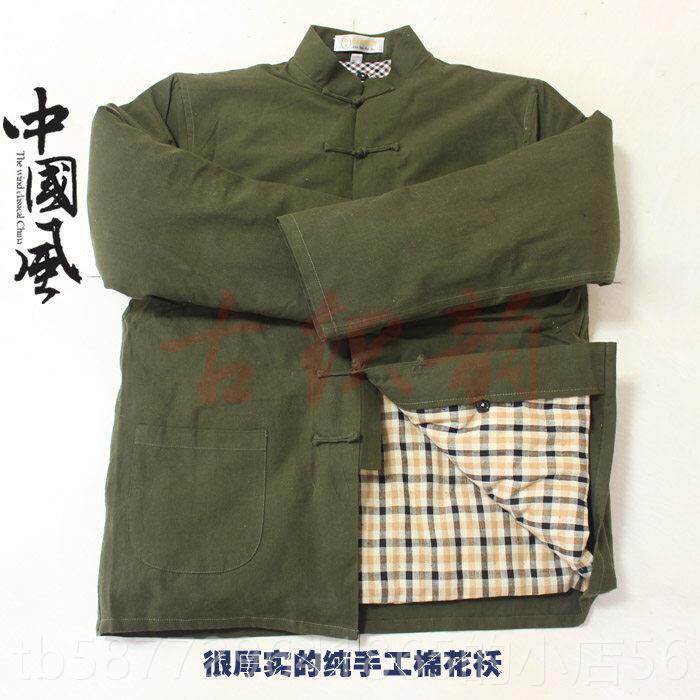 正品中式老年加厚行棉袄可水洗棉旧粗布唐装男士手工纯棉袄中外衣