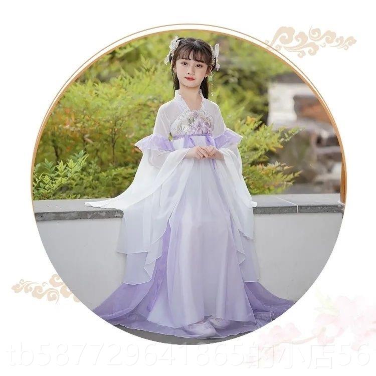 正品女童服夏季原创古风超仙孩襦裙中国风唐女装儿汉古童装演出服图片