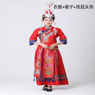 正品数族畲族少服装女演出服凤凰刺绣凤冠民头饰舞蹈表演季服秋冬