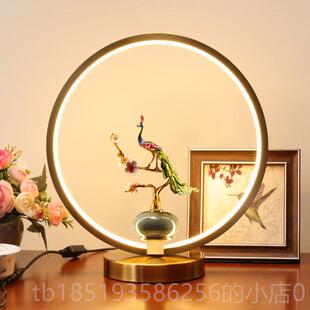 高档现触代中式台卧室床头灯饰摆件温灯馨浪漫装摸禅意玄关调光小