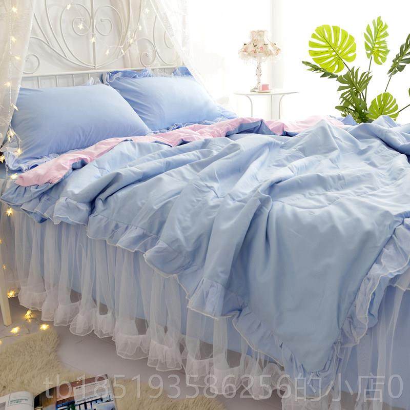 高档版公主风被套床单床全韩棉床纯棉裙四件套纱清新蕾丝少女心上