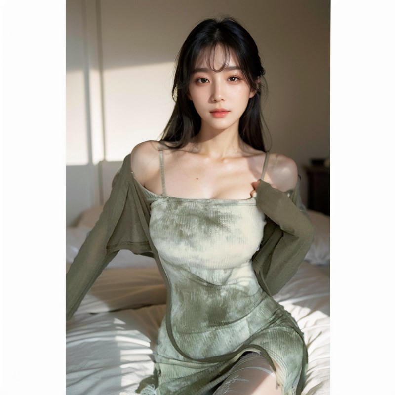 套装吊带连衣裙春秋季收腰包臀短裙设计感开衫扎染修身裙子两件套图片
