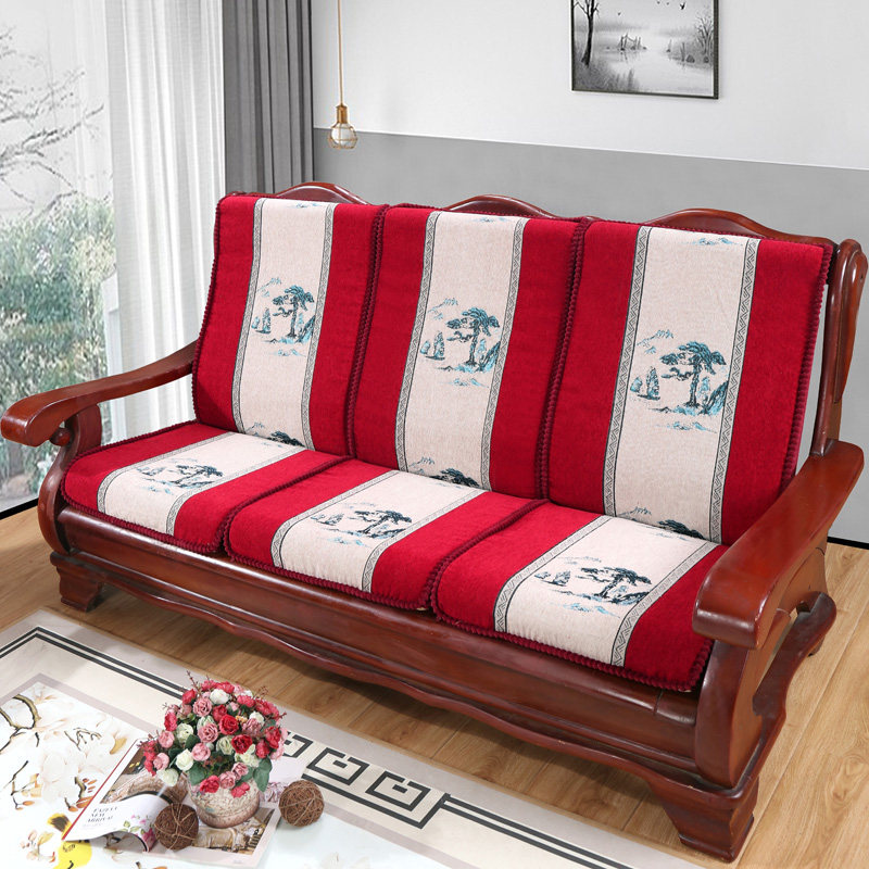 新款带靠背连体单人春秋冬季红木实木加厚海绵沙发坐垫防滑木椅垫,居家布艺,沙发垫,淘宝优惠券,粉丝福利购,淘宝优惠卷