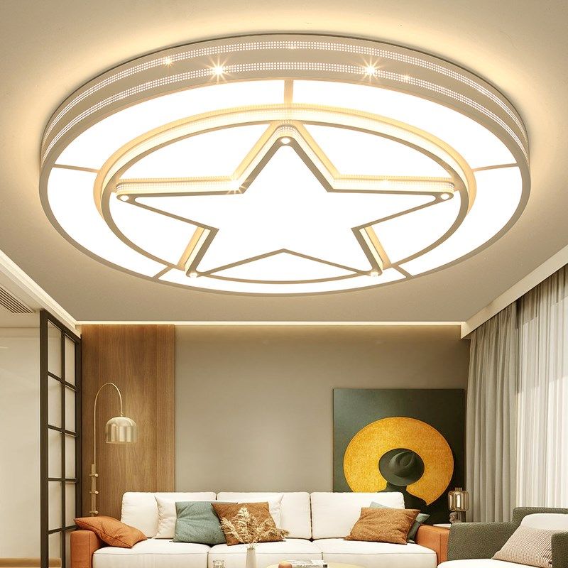 客厅大灯简约现代大气新款酒店大厅主灯会议室大圆灯led吸顶灯1米