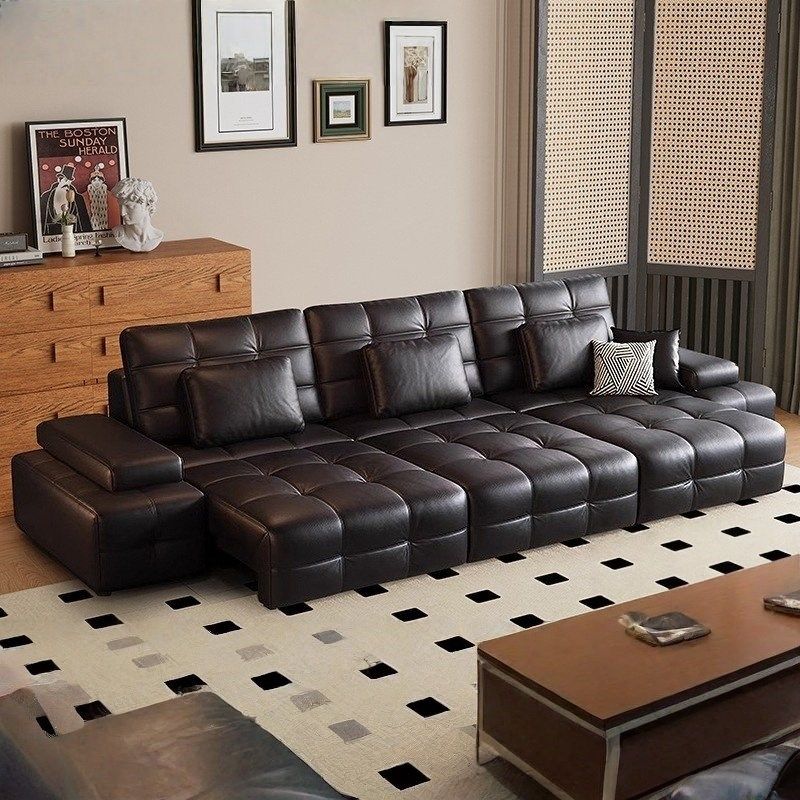 劳伦斯真皮沙发头层牛皮多功能电动可伸缩零靠墙意式客厅沙发床,住宅家具,功能沙发,淘宝优惠券,粉丝福利购,淘宝优惠卷