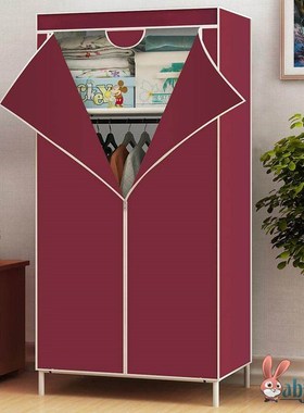 经济简易布衣柜收纳柜子家用卧室布艺挂衣橱组装出租房用现代简约