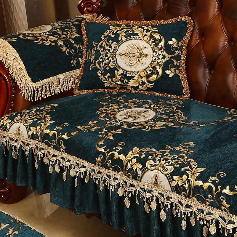 雪尼尔沙发垫套罩高级感2021年新款欧式四季通用防滑布艺坐垫冬款