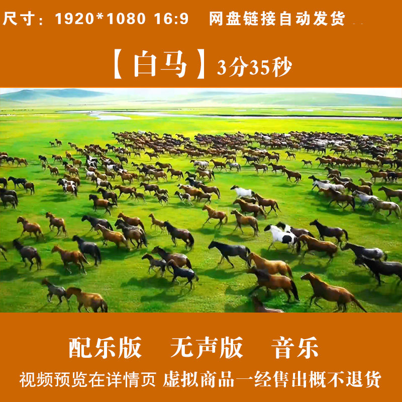 白马配乐 蒙古族草原马群少儿舞蹈表演晚会舞台led屏背景视频素材