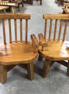 原生态实靠木家具樟NVV木主人泡茶椅高档单人背香交扶手田园椅圆