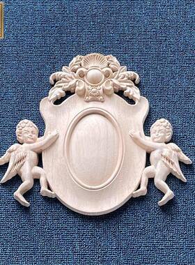 Y5153东阳欧木实木雕刻门花天使式浮雕背景墙装饰贴花柜法式雕门