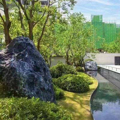 黑山石景观石大型景林假山石园天230819造观然赏置石庭院园林设计