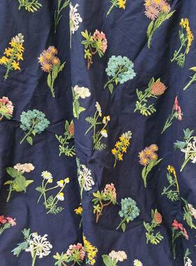 EG-113010绣花刺布花布面料面EG-19130布衣料绣面料9绣布料多彩绣