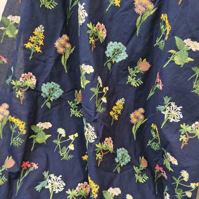 EG-113010绣花刺布花布面料面EG-19130布衣料绣面料9绣布料多彩绣