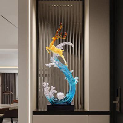 风生水入户玄关摆件轻奢高档厅客电视柜公室起年年办有余锦鲤BLP