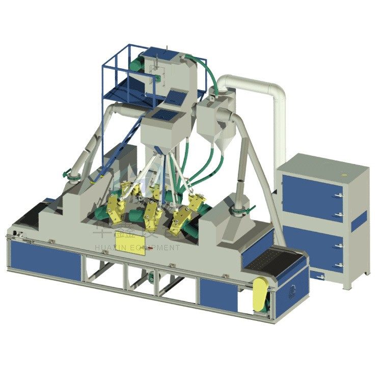 抛丸机，河南H型钢方通铝型材抛丸设备、无气打砂通过式抛丸机