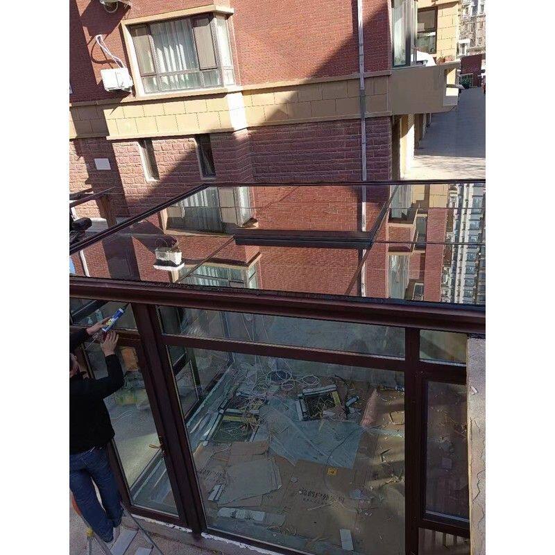 北京阳光房采光天井庭院夹胶钢化玻璃断桥铝门窗封阳台钢结构露台