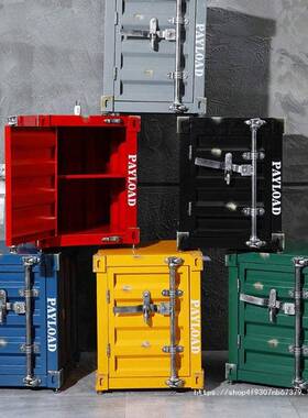 工风集箱床头柜储创物柜复古装做旧意床边小柜子小型储QDK藏业收