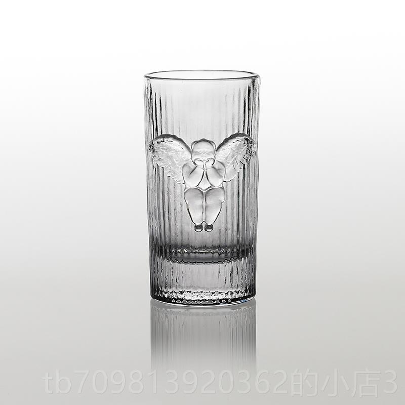 高档奇艺时光倒流条纹使浮术稀雕威士忌果汁天玻璃杯礼品新婚礼盒