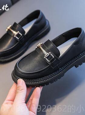 高档童皮鞋真皮夏季镂空女童软春底英男伦黑色男孩小生表学演出儿