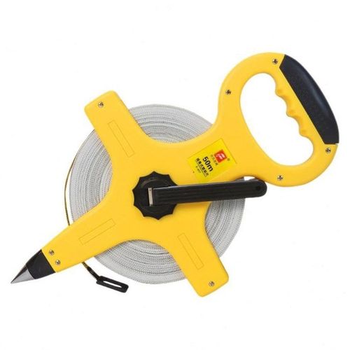 优选纤维架子尺30米50米100米皮尺软尺手提式架子尺工程测量摇卷