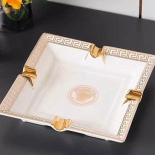 德国雪茄专用烟灰缸大号欧式陶瓷家用办公摆件装饰高端礼品雪茄盘