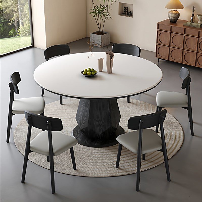 新款实木岩板餐桌椅原木中古风白蜡木带转盘圆形简约家用吃饭桌子,住宅家具,岩板餐桌,淘宝优惠券,粉丝福利购,淘宝优惠卷