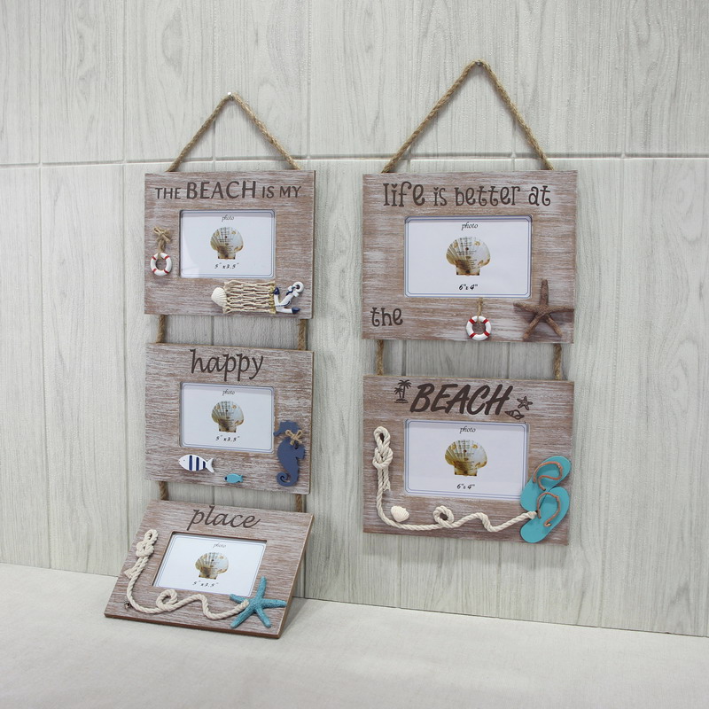 地中海风格相框装饰挂件连框组合壁挂照片画框海洋风玄关墙面壁饰