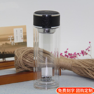 匡迪华象246号双层隔热高硼硅水晶玻璃男女商务办公家用茶水杯