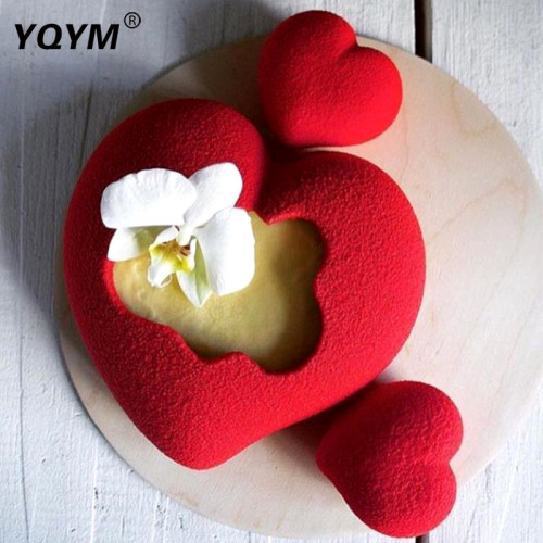 YQYM/艺强一鸣 桃心形慕斯蛋糕硅胶模具弯头爱心法式甜品家用模具