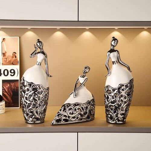 爆款现代舞女陶瓷摆件 家居客厅酒柜电视柜装饰品欧式玄关桌面工