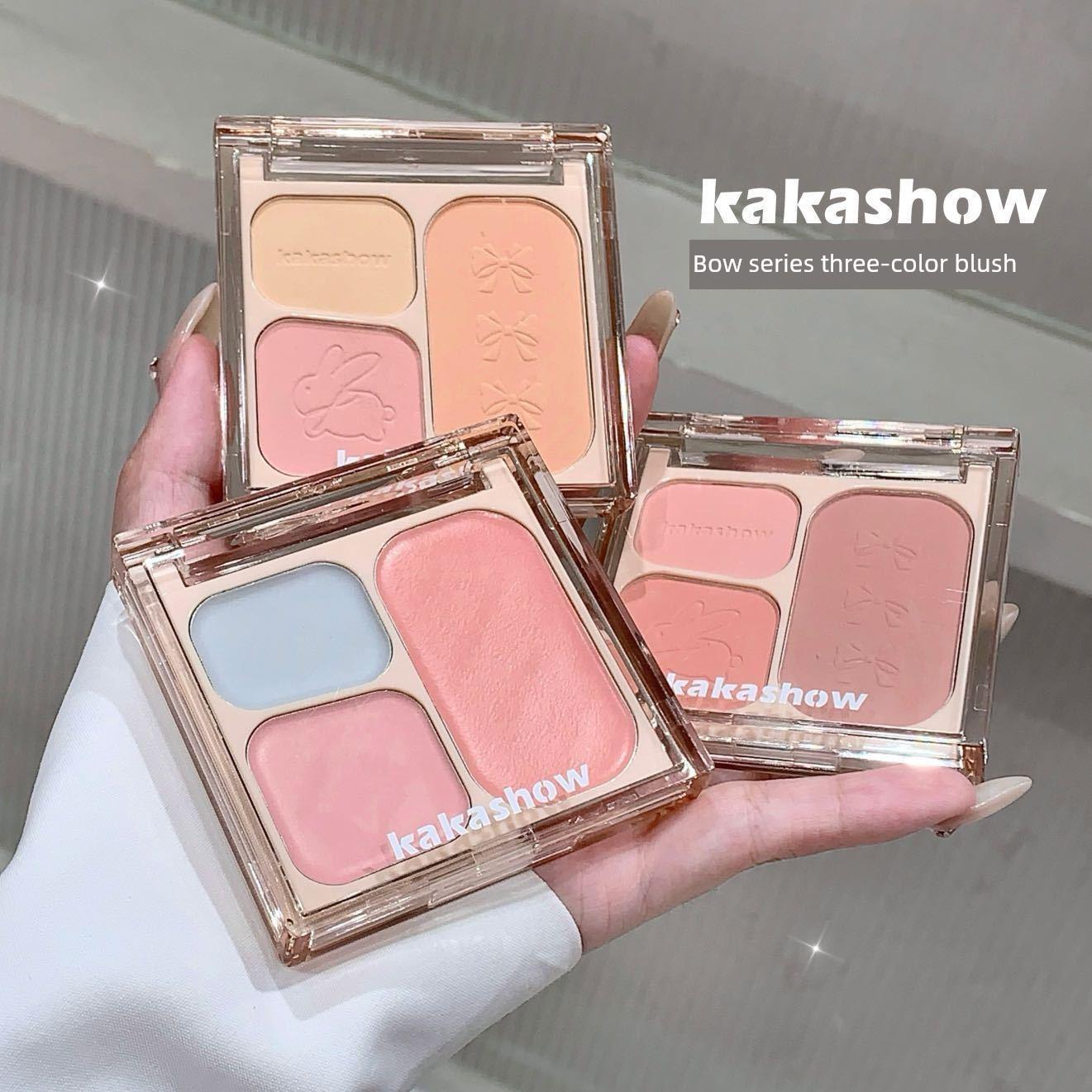 蝴蝶结三色腮红氛围感纯欲哑光膨胀收缩色韩系日常淡妆正品