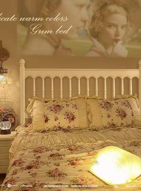 工厂直主卧双人大床复美式古销公主床法式奶油全实风木白色JHK1.8