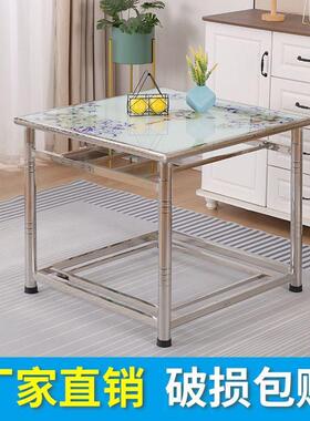 J火^不钢烤锈桌子全套一整正套方形家用取暖桌多功能KFZ烤火架吃