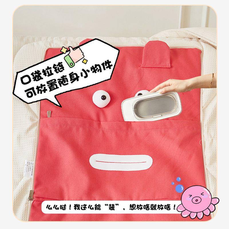 新款手提款帆公IOG布抱枕叠靠被可折便携卡通沙发垫被二合一办午