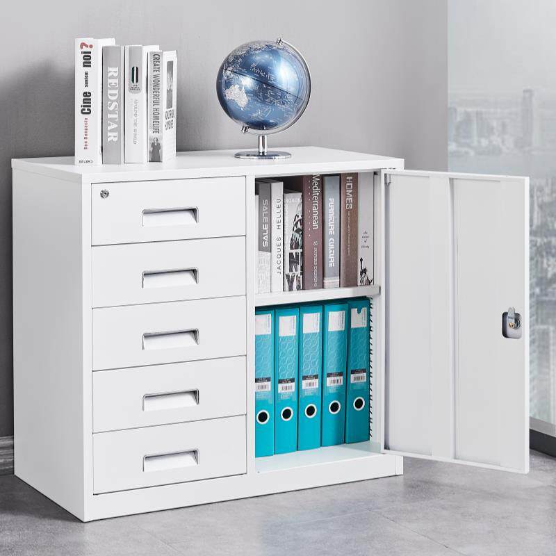 皮矮柜储办机公文件柜带锁密码档案铁YSI资料抽屉收纳物柜打印置