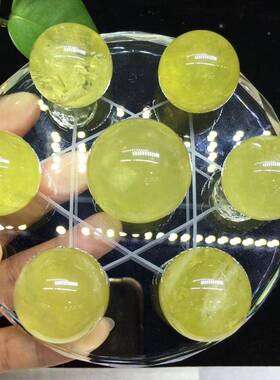 天七然黄水水球晶星阵球黄色晶RPI摆件