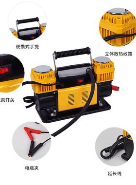 金属60缸功VKN率车载双充气泵便双携式缸汽车用12V轮胎高压大打气