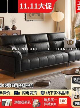 N1K花雯N1瓣沙发复风油蜡皮高靠背沙发简约小户型头MJP层直排古沙