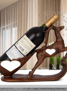 代红酒架摆件aKDBYM7i酒柜装摆饰品现客厅电梅视柜设花鹿