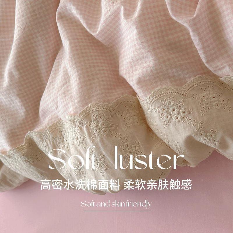 类法式床用品四件套上A纯棉全棉双纱被套床j1564892单层夏床笠宿