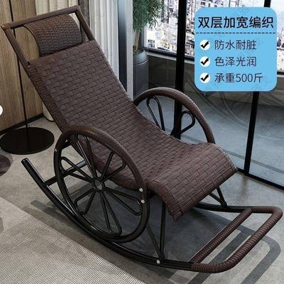 椅四季人老人阳台休闲摇摇午睡承藤折椅懒叠床午休床重CTF成人摇