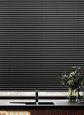 黑色L帘型铝合金叶百窗免孔办公室阳台防晒遮阳卫生间厨房F968T6H