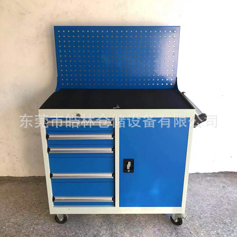 重型单门五抽挂板移动工具车