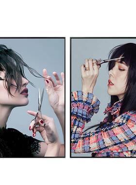 5AY美1发理发店墙面物装饰画发廊沙龙艺术HXE造型形象挂画时尚人