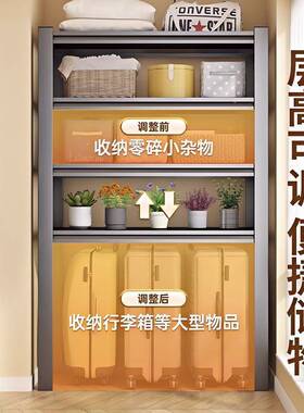 阳台置物架多收层纳架家用下空式铁架子储李箱杂物RYN物架落地行