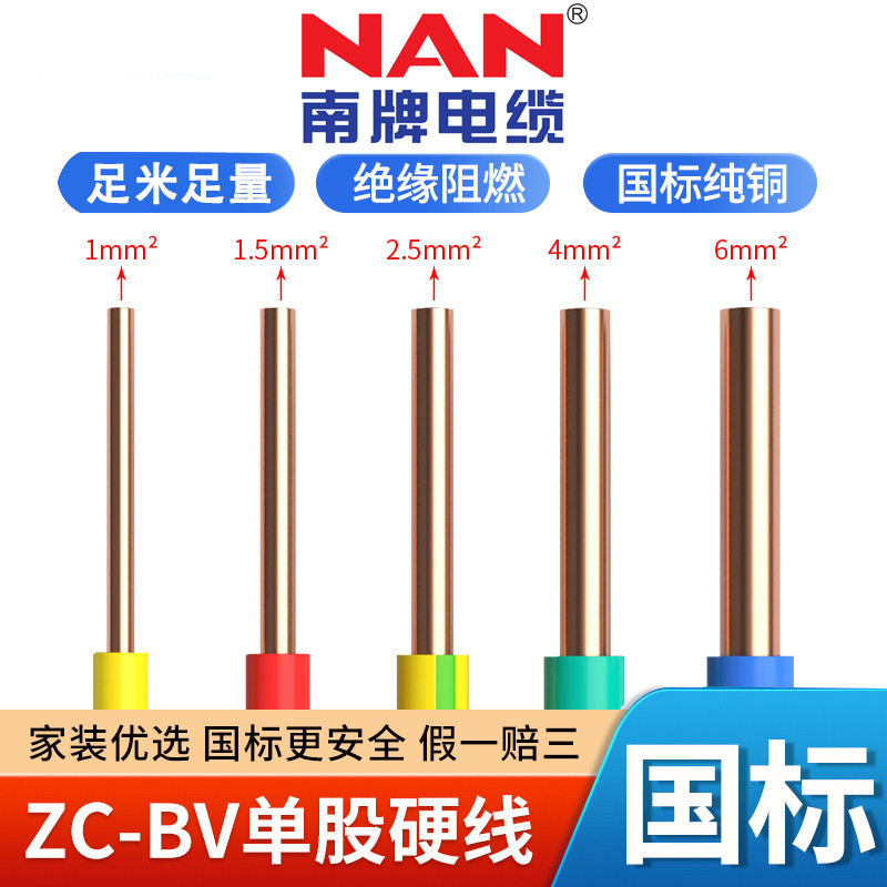 广州南洋BV1.5-25平方国标铜线